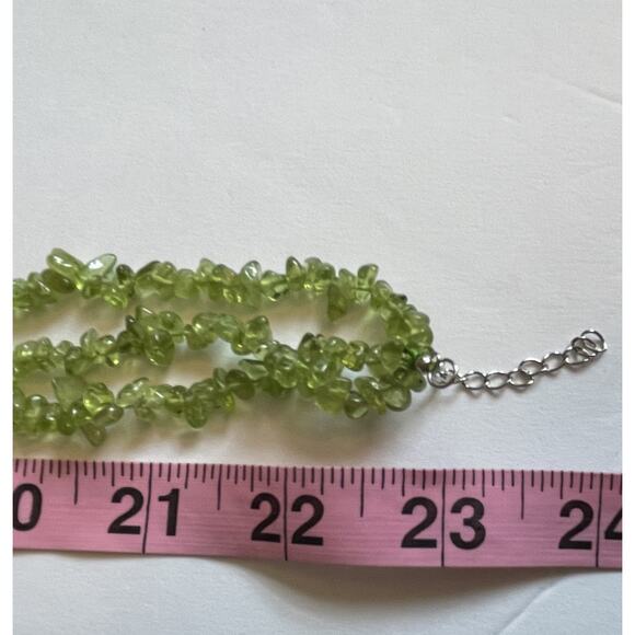 JTV New Peridot Chip Necklace with Shell Flower Pendant Sterling SIlver NIB Box - Picture 6 of 6